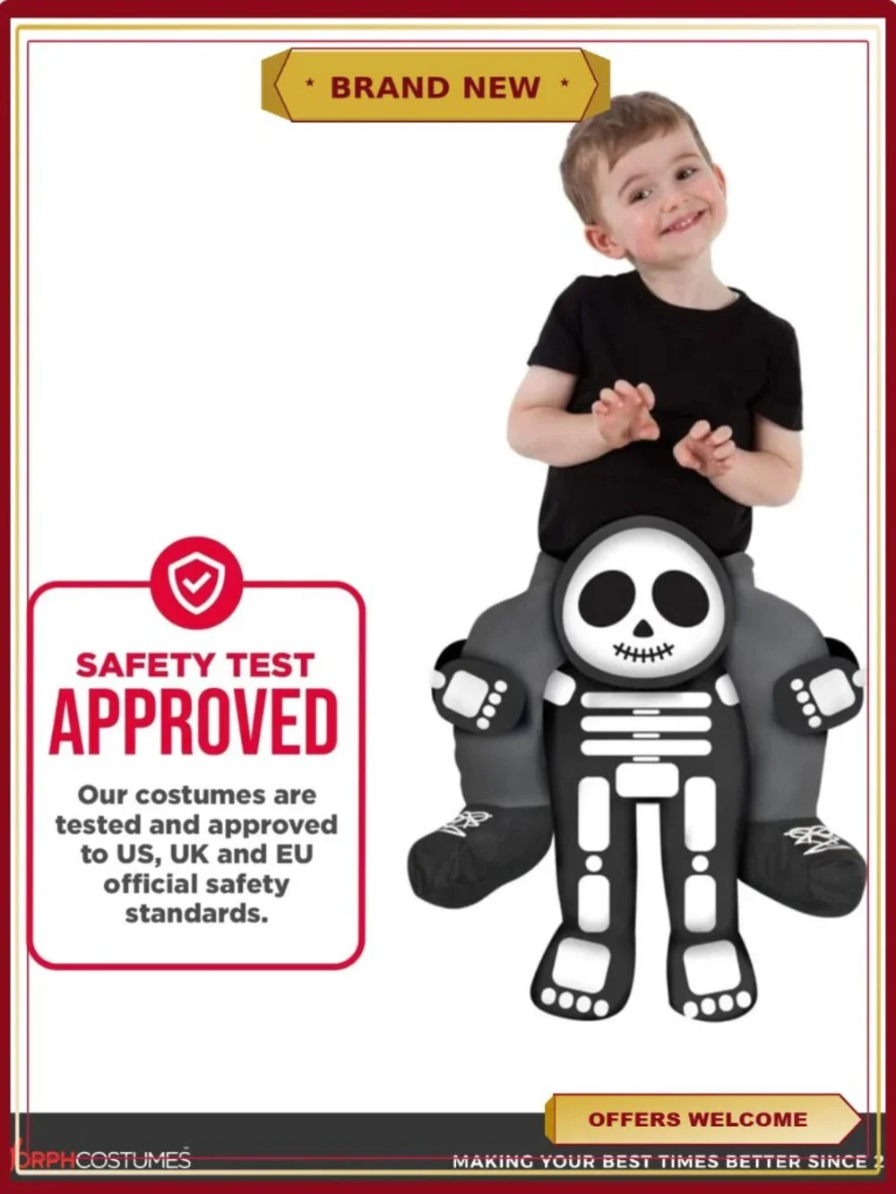 Toddler Skeleton Piggyback Costume Ride On Halloween